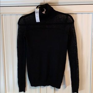 BCBGeneration mesh top turtle neck sweater